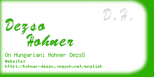 dezso hohner business card
