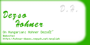 dezso hohner business card